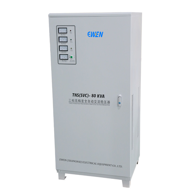 Estabilizador de tensión de tres fases 80KVA 80KW Regulador automático de tensión y estabilizador para uso industrial