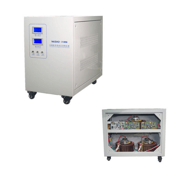 Fase automática AVR 15KVA del estabilizador 3 de la CA del estabilizador del voltaje de la exhibición del LCD